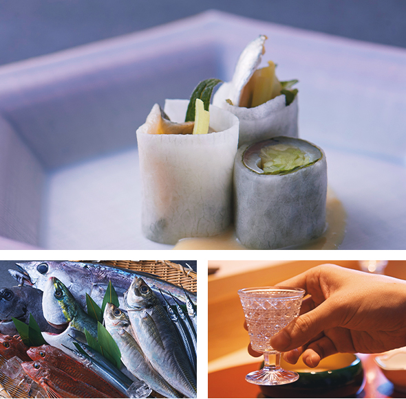 Kohada and Daikon Radish Roll,fresh fish,Japanese Sake