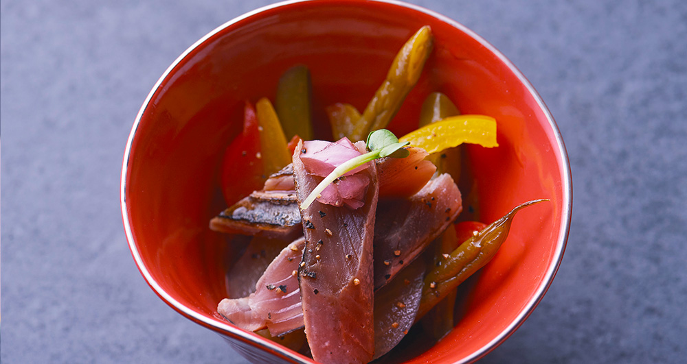 Katsuo Tataki (Seared Skipjack Tuna) with Balsamic Sauce